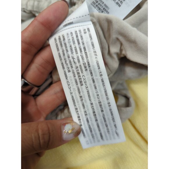 ABERCROMBIE & FITCH Women's Beige Linen Cross Back Tank Blouse Size Medium - Picture 6 of 7